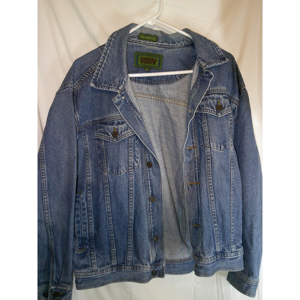 Casual Pointe Denim Jacket Classic‎ Jean Jacket Button Front Womens Medium